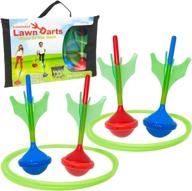 glow in the dark lawn darts game set for outdoor fun - soft-tip set for kids and adults - perfect for lawn games by funsparks logo