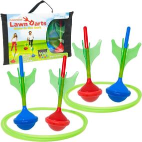 img 4 attached to Glow In The Dark Lawn Darts Game Set For Outdoor Fun - Soft-Tip Set For Kids And Adults - Perfect For Lawn Games By Funsparks