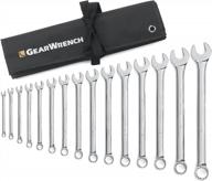 gearwrench набор из 15 длинных комбинированных ключей с роликом для инструментов, 12-гранные стандартные размеры sae — модель 81918 логотип