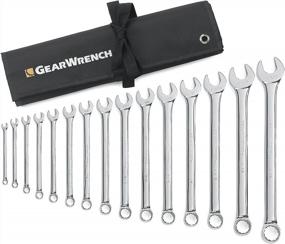 img 4 attached to GEARWRENCH Набор из 15 длинных комбинированных ключей с роликом для инструментов, 12-гранные стандартные размеры SAE — модель 81918