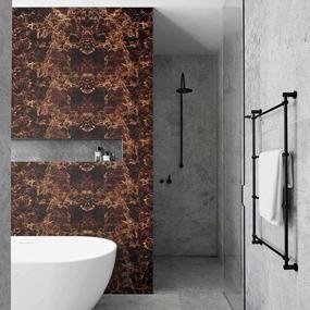 img 2 attached to Brown Black Marble Peel And Stick Wallpaper - 23.6" X 118" Self-Adhesive Vinyl For Furniture, Countertops, And Bathroom Decor- Removable & Easy To Clean - Thick Shelf Liner Included