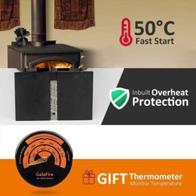 img 1 attached to GALAFIRE N429 4-Blades Heat Powered Wood Stove Fan + Magnetic Thermometer, 122°F Start Non Electric Eco Fireplace Fan For Gas/Pellet/Log Burning Stoves, Silent Operation - 2 Years Warranty - Black