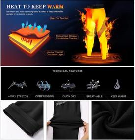 img 3 attached to Men'S MEETWEE Thermal Pants: Winter Ski Base Layer Compression Tights For Cold Weather Heat Retention