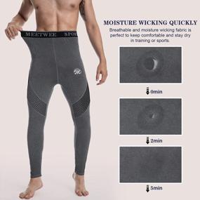 img 1 attached to Men'S MEETWEE Thermal Pants: Winter Ski Base Layer Compression Tights For Cold Weather Heat Retention