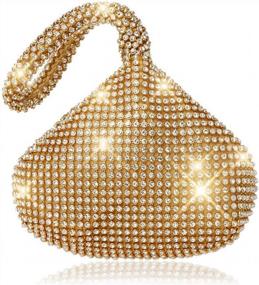 img 4 attached to Ele ELEOPTION Women Gold Evening Bag Women'S Clutch Purse Bag Triangle Full Rhinestones Bags For Party Cocktail Wedding For 6.0Inch Android IOS Phones