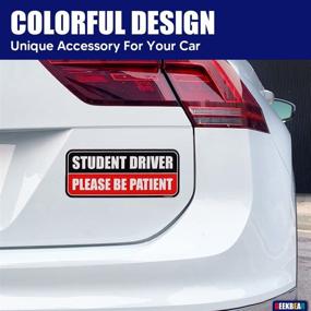 img 2 attached to GEEKBEAR Student Driver Car Magnet (Black/Red) - New Driver Magnet For Car - Please Be Patient Rookie Novice Driver Bumper Magnet - Reflective Student Safety Warning Sticker Sign (1 Pack)