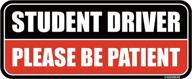 geekbear student driver car magnet (black/red) - new driver magnet for car - please be patient rookie novice driver bumper magnet - reflective student safety warning sticker sign (1 pack) logo