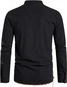 img 2 attached to LucMatton Men'S 100% Cotton Retro Lace-Up Shirts - Perfect For Medieval, Viking & Hippie Matching!