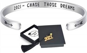 img 4 attached to EPIRORA 2021 Graduation Gift Ideas - 'She Believed She Could, So She Did' Cuff Bracelet In A Grad Cap Gift Box With Encouraging Cards For Her/Him Graduates