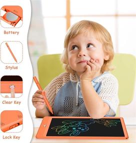 img 1 attached to 🎁 Hockvill Kids LCD Writing Tablet - Educational Doodle Board for 3-7 Year Old Girls and Boys - 10 Inch Colorful Drawing Pad - Ideal Christmas and Birthday Gift for Toddlers and Preschoolers