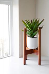 img 2 attached to Bamboo 2-Tier Indoor Plant Stand Set - Adjustable, Modern Décor For Living Rooms, Bedrooms, Patios, And More