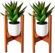 bamboo 2-tier indoor plant stand set - adjustable, modern décor for living rooms, bedrooms, patios, and more logo