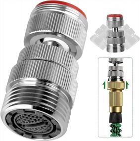 img 4 attached to Solid Brass Swivel Faucet To Hose Adapter With Aerator - 15/16 Male Thread Or 55/64-27UNS Female Thread For Garden Hose Attachment, Chrome Finish