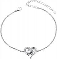 браслет из стерлингового серебра со слоном и сердцем единорога для женщин - регулируемый и идеальный подарок для подруги или дочери логотип