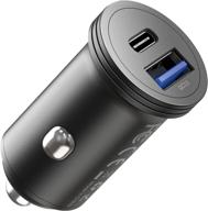 🔌 high-speed usb c car charger: 38w dual port pd & qc3.0 adapter for iphone 13, galaxy, pixel, tablets, and more logo