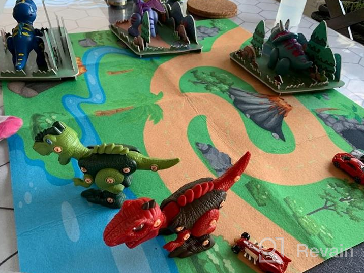 img 1 attached to Magnetic Dinosaur Toys For Kids 3-5, Take Apart Dinosaur Toys With Light, Roar Sound, Play Mat & Painting Kit, Kids Trex Dinosaur Toys Christmas Birthday Gifts For Boys Girls 2 3 4 5 Year Old review by Jeremy Edwards