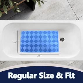 img 2 attached to SAFELAND Patented Non-Slip Bath, Shower And Tub Mat, 28X16 Inch, TPR Material, Eco-Friendly, Non-PVC, Machine Washable, Extra-Soft, With Powerful Gripping Suction Cups, Diamond– Translucent