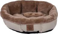 🛏️ comfort and coziness: precision pet snz re round shearling bed logo