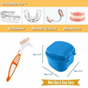 img 2 attached to Denture Cup With Strainer, Denture Case Mouth Guard Holder, Container Storage Box With Denture Brushes BRMDT Soaking Denture Bath