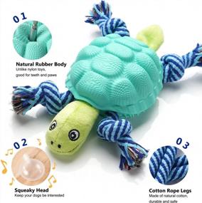 img 2 attached to Large Breed Sedioso Dog Chew Toy For Aggressive Chewers, Tough Dental Chews Toothbrush Toy For Medium And Large Dogs Teeth Cleaning (Green Turtle)