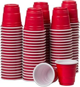 img 1 attached to 🥤 120ct Mini Red Cups - 2oz Plastic Disposable Shot Glasses for Epic Parties: Beer Pong, Jello Shots & Party Shooters