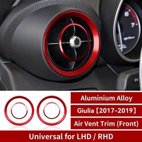 img 3 attached to 4PCS Car Air Vent Frame Trim AC Sticker Decals Aluminum Alloy Compatible With Alfa Romeo Giulia 2017 2018 2019 Accessories (Front) -- Stelvio NOT FIT