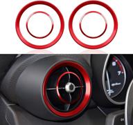 4pcs car air vent frame trim ac sticker decals aluminum alloy compatible with alfa romeo giulia 2017 2018 2019 accessories (front) -- stelvio not fit логотип