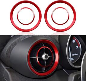 img 4 attached to 4PCS Car Air Vent Frame Trim AC Sticker Decals Aluminum Alloy Compatible With Alfa Romeo Giulia 2017 2018 2019 Accessories (Front) -- Stelvio NOT FIT