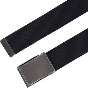 img 1 attached to 👔 Men's Accessories: Canvas Flip Top Belt with Brushed Silver Nickel Finish