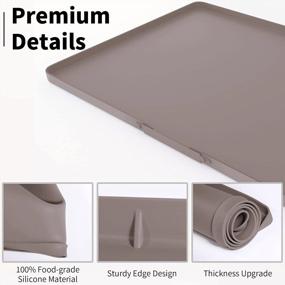 img 2 attached to 77L Under Sink Mat For Kitchen, 34" X 22" Silicone Under Kitchen Sink Mat Waterproof, Under The Sink Drip Tray, Cabinet Mat Liner Protector For Kitchen Bathroom, Hold Up To 3 Gallons Liquid -Brown