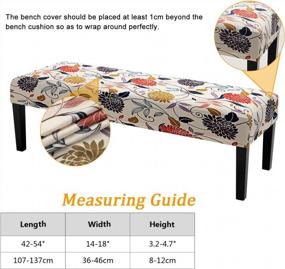 img 2 attached to Removable Washable Dining Bench Slipcover - Fuloon Flower Apricot Print Stretch Seat Protector Cover For Living Room, Bedroom, And Kitchen - Anti-Dust And Stylish