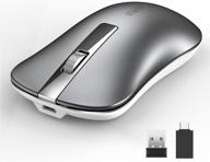 🖱️ uiosmuph g9: slim silent 2.4g wireless rechargeable mouse for laptop, pc & macbook - grey logo