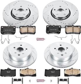 img 2 attached to 💥 Discover Top Performance: Power Stop K4070 Z23 Carbon Fiber Brake Pads with Drilled & Slotted Rotors Kit - Front and Rear