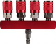 4-way air manifold splitter & coupler set - 1/4'' npt plug for industrial pneumatic compressors logo