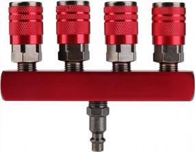 img 4 attached to 4-Way Air Manifold Splitter & Coupler Set - 1/4'' NPT Plug For Industrial Pneumatic Compressors