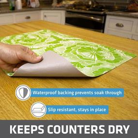 img 2 attached to Efficient And Spacious Drymate XL Dish Drying Mat: Waterproof, Slip-Resistant, And Trimmable - Perfect For Your Kitchen Counter (Surf Green 3)