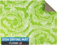 efficient and spacious drymate xl dish drying mat: waterproof, slip-resistant, and trimmable - perfect for your kitchen counter (surf green 3) логотип