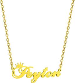 img 4 attached to 🌟 Custom Nameplate Stainless Necklace for Girls - Personalized Jewelry with Necklaces & Pendants