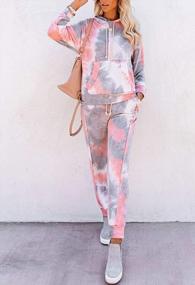 img 3 attached to Stylish Tie Dye Loungewear Set For Women - 2 Piece Sweatsuit Outfit For Relaxing And Sleeping