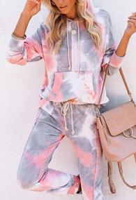 img 2 attached to Stylish Tie Dye Loungewear Set For Women - 2 Piece Sweatsuit Outfit For Relaxing And Sleeping