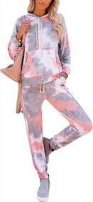 img 4 attached to Stylish Tie Dye Loungewear Set For Women - 2 Piece Sweatsuit Outfit For Relaxing And Sleeping