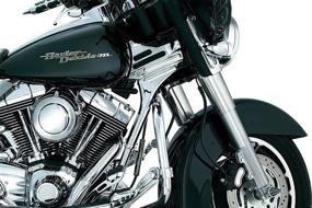 img 3 attached to Enhance Your Harley-Davidson Touring Motorcycle with the Kuryakyn 7866 Deluxe Neck Cover: Chrome Accents for 1995-2007 Models (1 Pair)