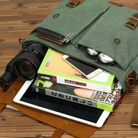 img 1 attached to Stylish Green Leather Laptop Messenger Bag For Men - WOWBOX 15.6" Satchel Briefcase