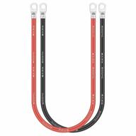 pure copper battery inverter cable with solar and marine lugs - 20 inch, 6 awg (25-8) red and black cables for battery switches and 200a current логотип