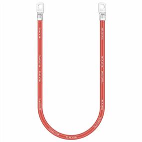 img 1 attached to Pure Copper Battery Inverter Cable With Solar And Marine Lugs - 20 Inch, 6 AWG (25-8) Red And Black Cables For Battery Switches And 200A Current