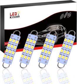 img 4 attached to LEDKINGDOMUS 44Mm Festoon LED Bulb, Bright White Interior Light For Car Dome Map, 12 SMD 3528 Chips, Rigid Loop, Compatible With 561 562 567 564, Pack Of 4