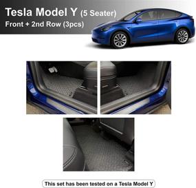 img 3 attached to 🚗 YelloPro Auto Custom Fit Waterproof Floor Mats for 2020-2022 Tesla Model Y - 5 Seats - All Weather [Made in USA]