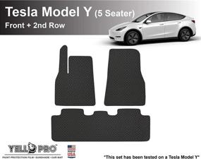 img 4 attached to 🚗 YelloPro Auto Custom Fit Waterproof Floor Mats for 2020-2022 Tesla Model Y - 5 Seats - All Weather [Made in USA]