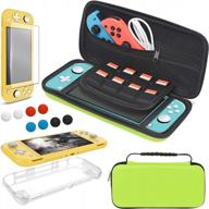 protect your nintendo switch lite with our 4-in-1 accessory kit: carrying case, tpu cover, screen protector, and 8 game card slots logo