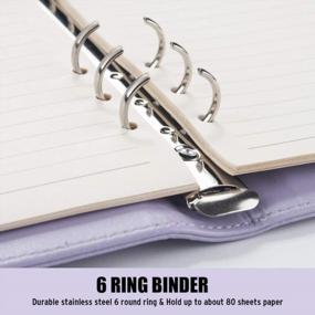 img 1 attached to Stylish Sooez A6 Notebook Binder With Magnetic Buckle Closure And Macaron Colors For Women